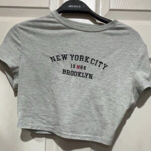 Grey cropped New York City tee #shein #croptop